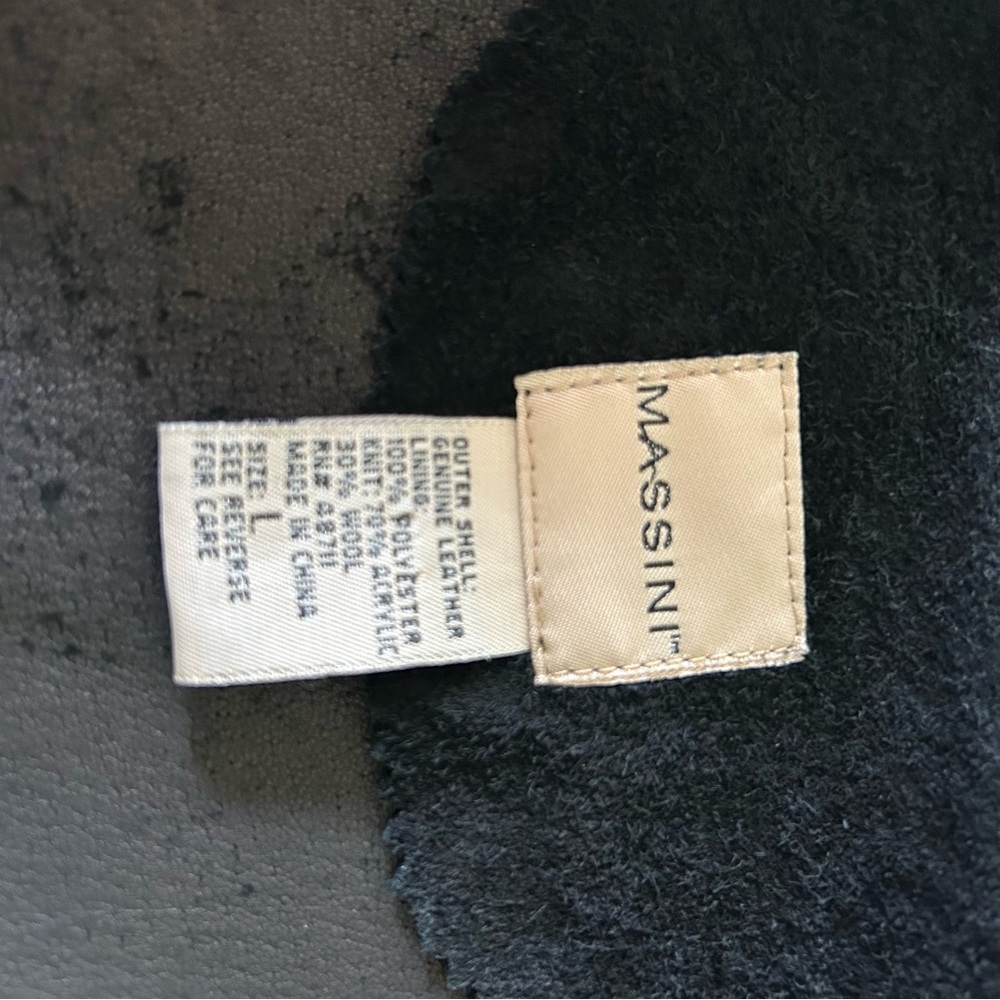 Massini Black Leather Jacket With Patchwork Design - image 4